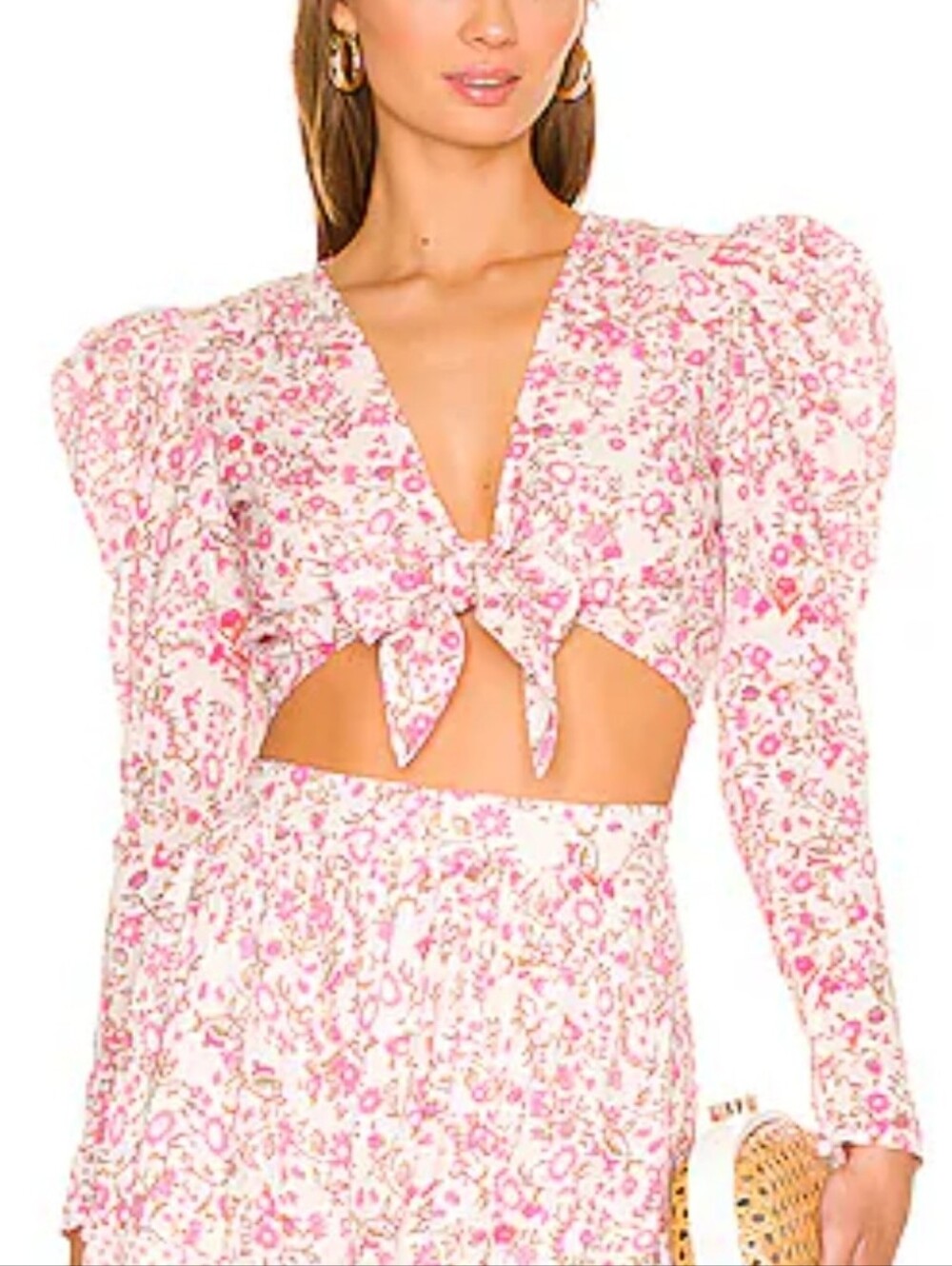 HEMANT & NANDITA Hera Crop Top In Orchid Pink Size S